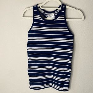 Athleta racerback tank. Navy/white stripe. Size M. Like new